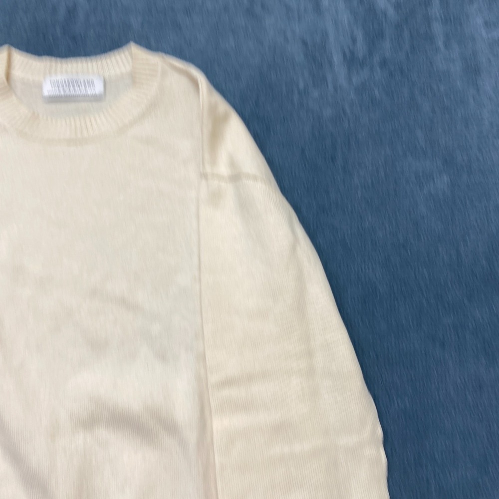 Tomorrowland Tricot Cashmere Sweater Men XS Knitted Off White Crew Neck Pullover - Picture 4 of 13
